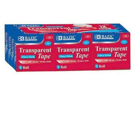 BAZIC PRODUCTS Bazic 3/4 X 1296 Transparent Tape Refill, 144Pk 907